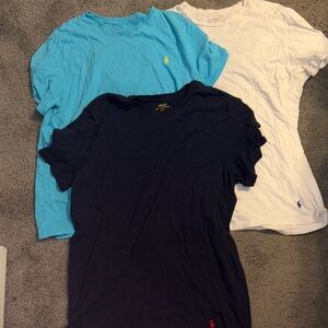 Polo by Ralph Lauren T-Shirt Trio - Aqua, White, and Navy